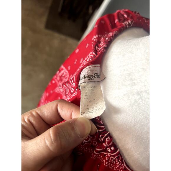 Fashion Art U.S.A. Bandana Blouse, Rodeo, Carnival Cowgirl Theme, Red Color, 2XL - Picture 12 of 12